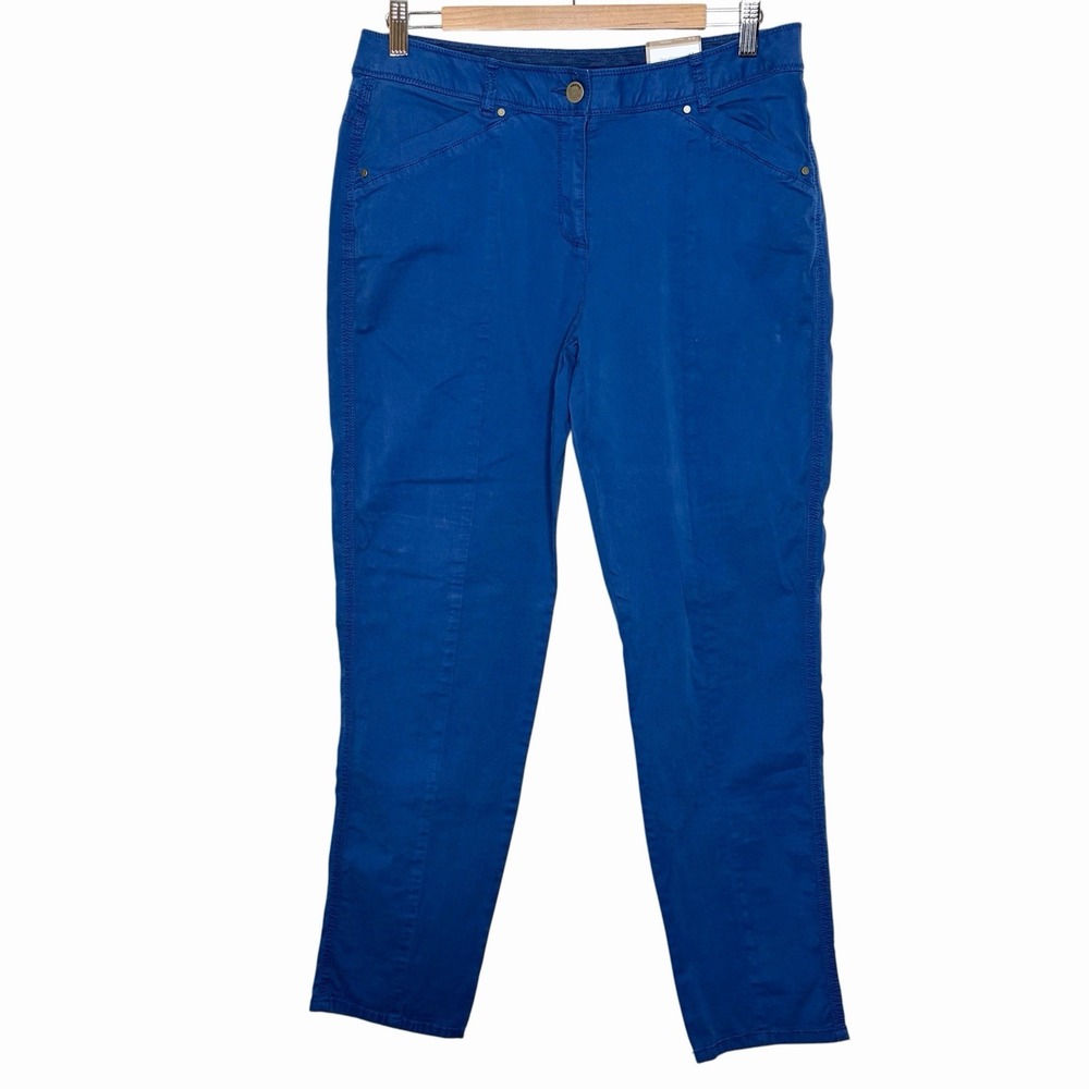 Chicos Cotton Utility Ankle Pants Womens 0.5 Small Ultimate Fit Nautical Preppy